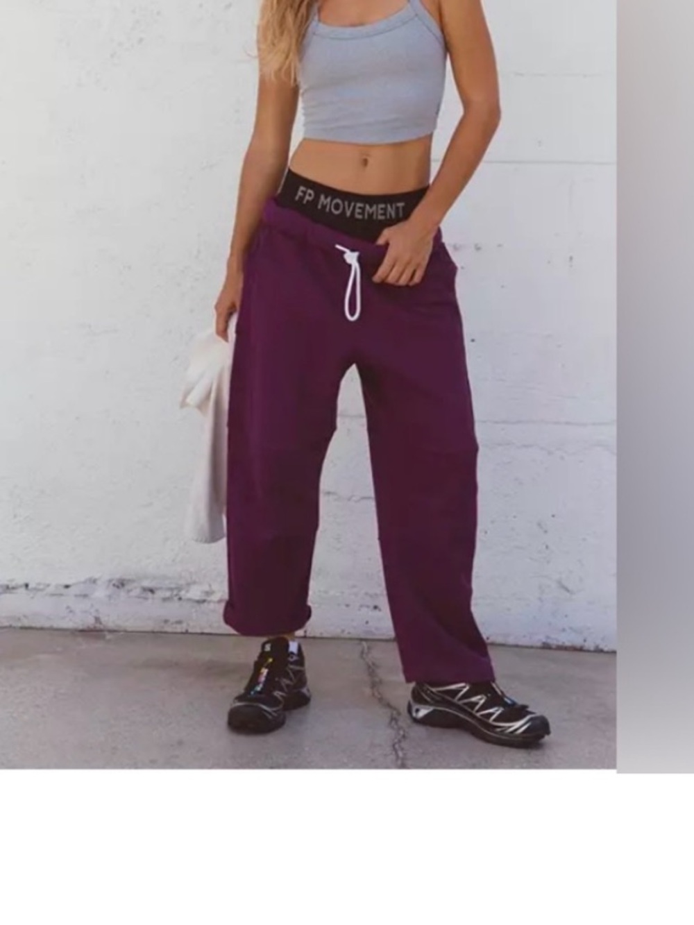 FP Movement By Free People Top Score Barrel Pants. NWT. Deep mulberry